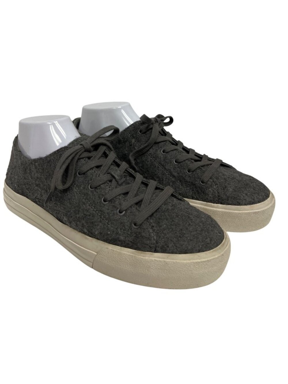 Vince Heaton Wool Fleece Platform Sneakers Gray Charcoal Lace Up Women's 10 Shoe